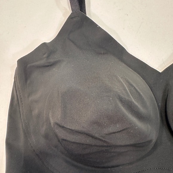 True & Co True Body Lift V-Neck Bralette Women S Full Cup Black Wireless - Picture 2 of 5